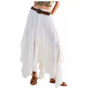 Free People FP One Clover White Skirt Size M Bohemian Festival Flowy Western